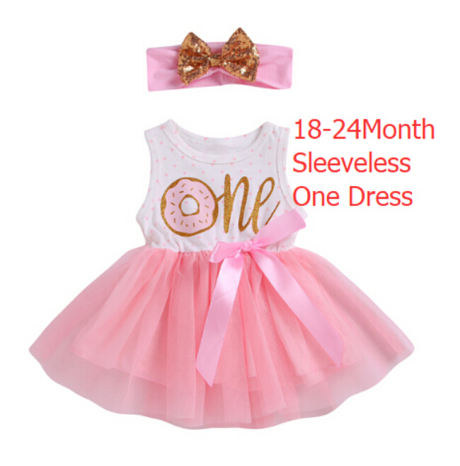 1st 2nd 3rd Third Birthday Donut Polka Dot Dress Girls Toddler Outfits Tutu Dresses Princess Party Dress: 4