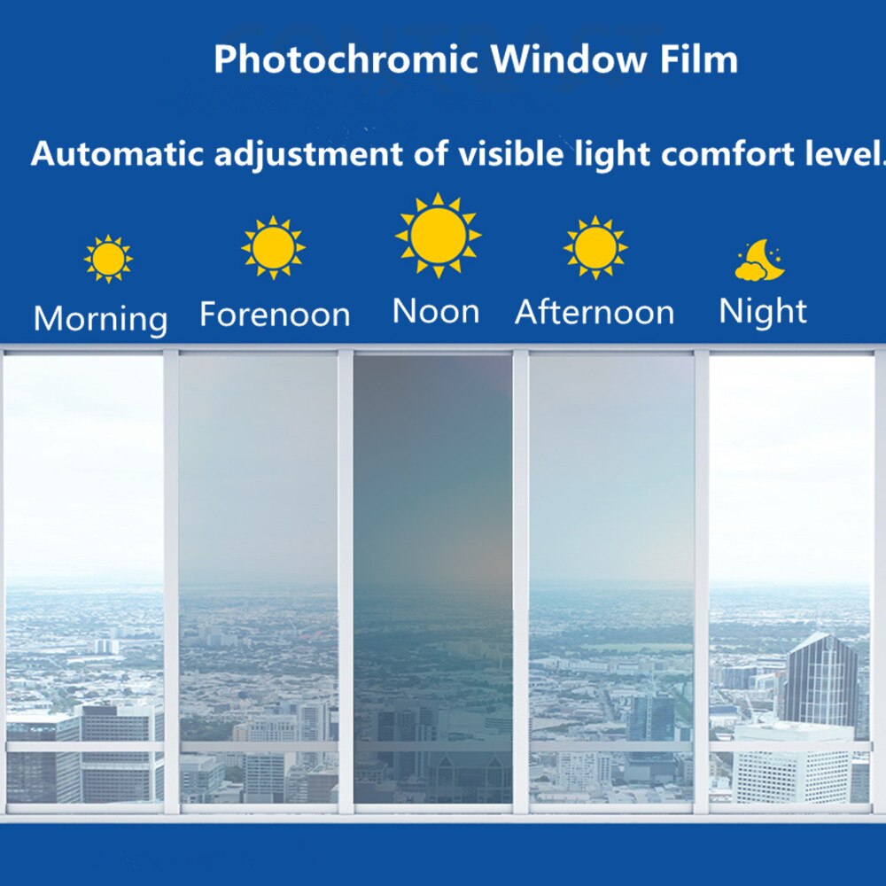 60 " x12 " auto bilvinduesfilm smart optisk styret film ændret vlt 75%-45%  nano keramisk solfarvet bilfolie klistermærker