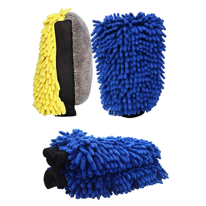 Gants de lavage de voiture-paquet de 2-gant de lavage Chenille Premium-gants de lavage de voiture-gants de nettoyage multi-usages-sans polaire-sans rayures
