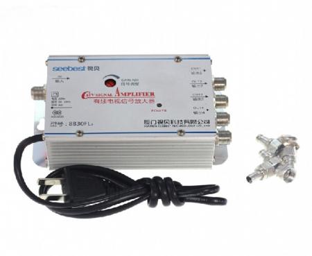 4 Way CATV VCR TV Antenne Signaal Versterker Booster Splitter 30DB 45-880 MHz FREQ