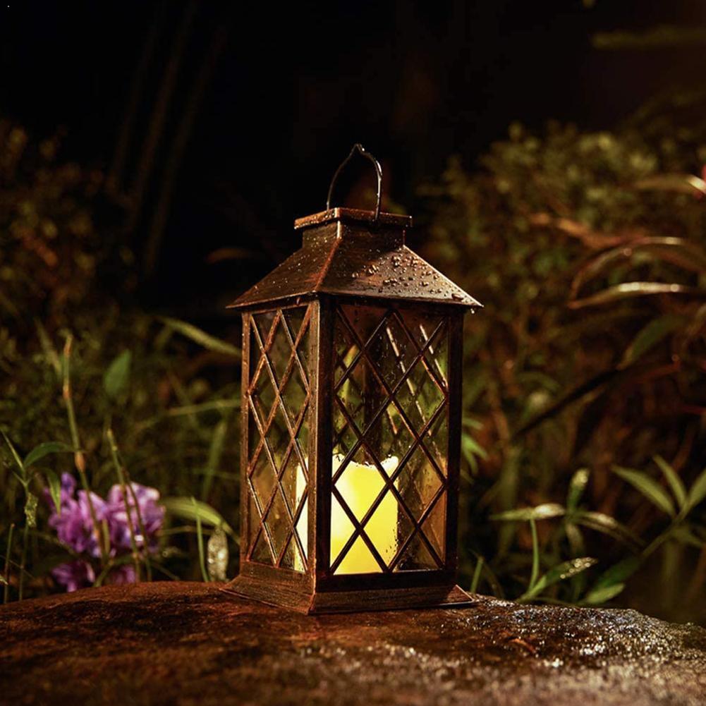 Udendørs retro led hængende lampe glat udseende fantastisk havelys dekorativt håndværk lantern gård lys solar  n0 t 7
