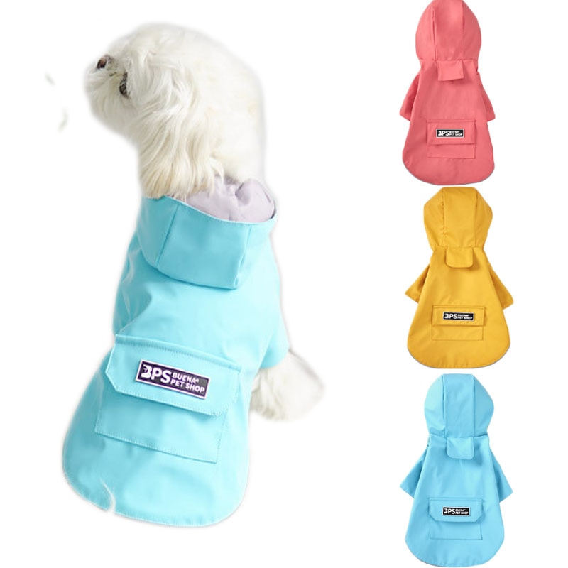 Gul regnjacka för hund med luva reflekterande lätt regnjacka ponchokläder för små stora hundar vattentäta blockerkläder xl