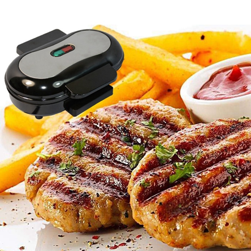 Home Mini Panini Sandwich Machine 220V Electric Griddle Hamburger Maker Steak Steak Frying Pan Eggs Cooker 750W EU Plug