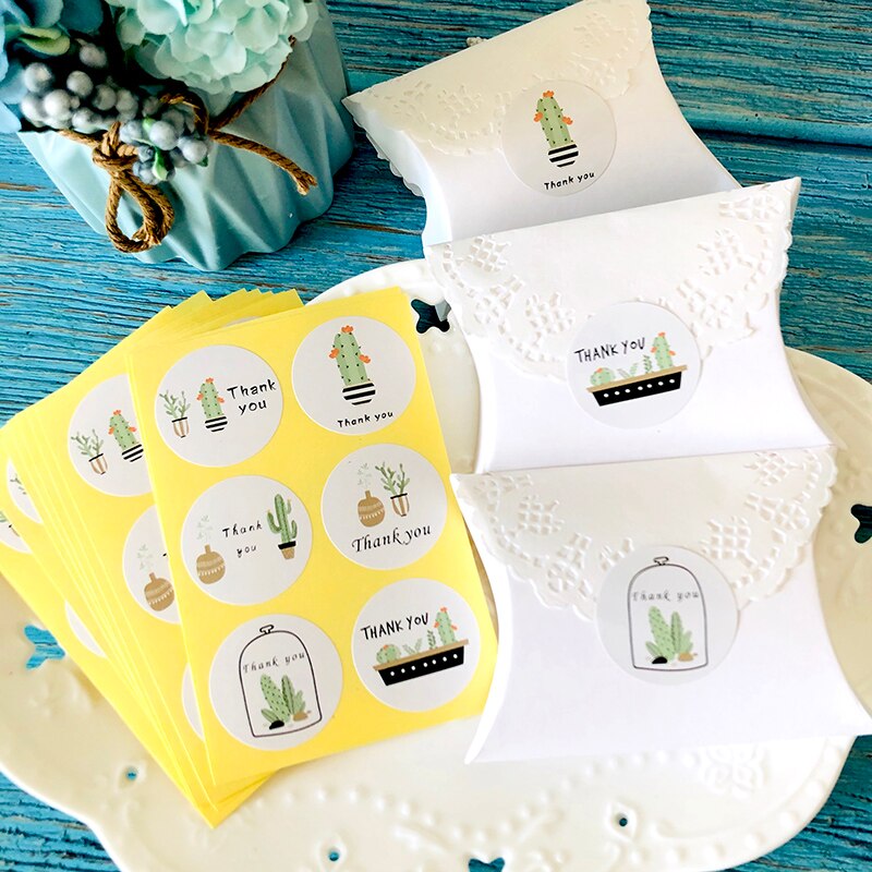60Pcs Assort Ronde Seal Sticker Dia.30mm Bakken Afdichting Label Plant Cactus Bloemen Sticker Dank U Verzegelen Sticker