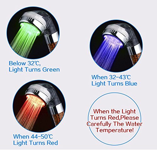 Zloog LED 7 Kleuren Verlichting Veranderende Douchekop Geen Batterij Automatische Ionische Filter Steen Neerslag Badkamer Douche Kop