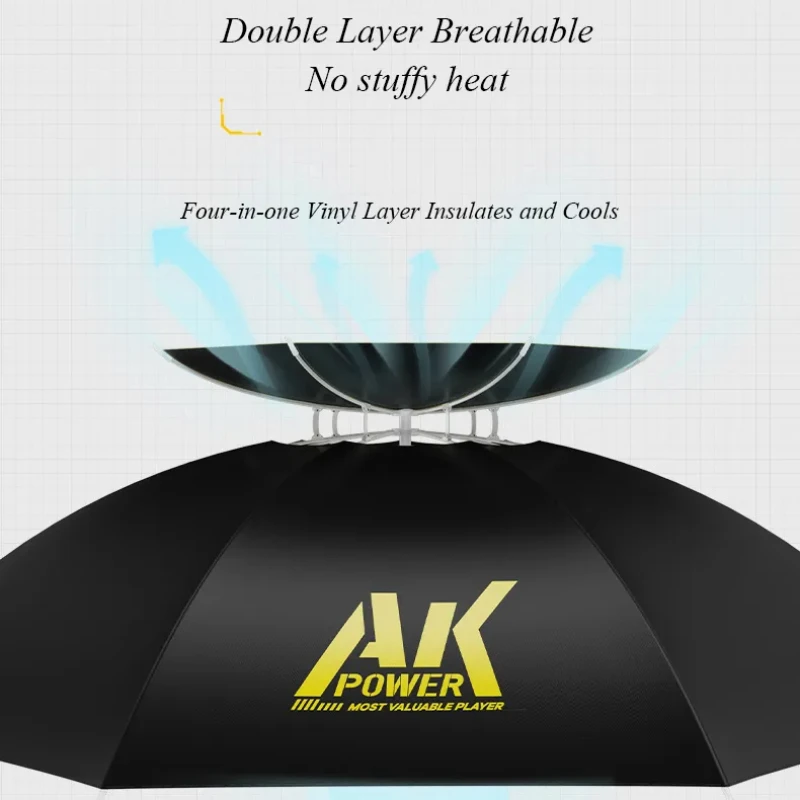 Chapeau parapluie de pêche pliant réglable, grand chapeau imperméable, protection solaire, équipement de jardinage, pare-soleil de golf