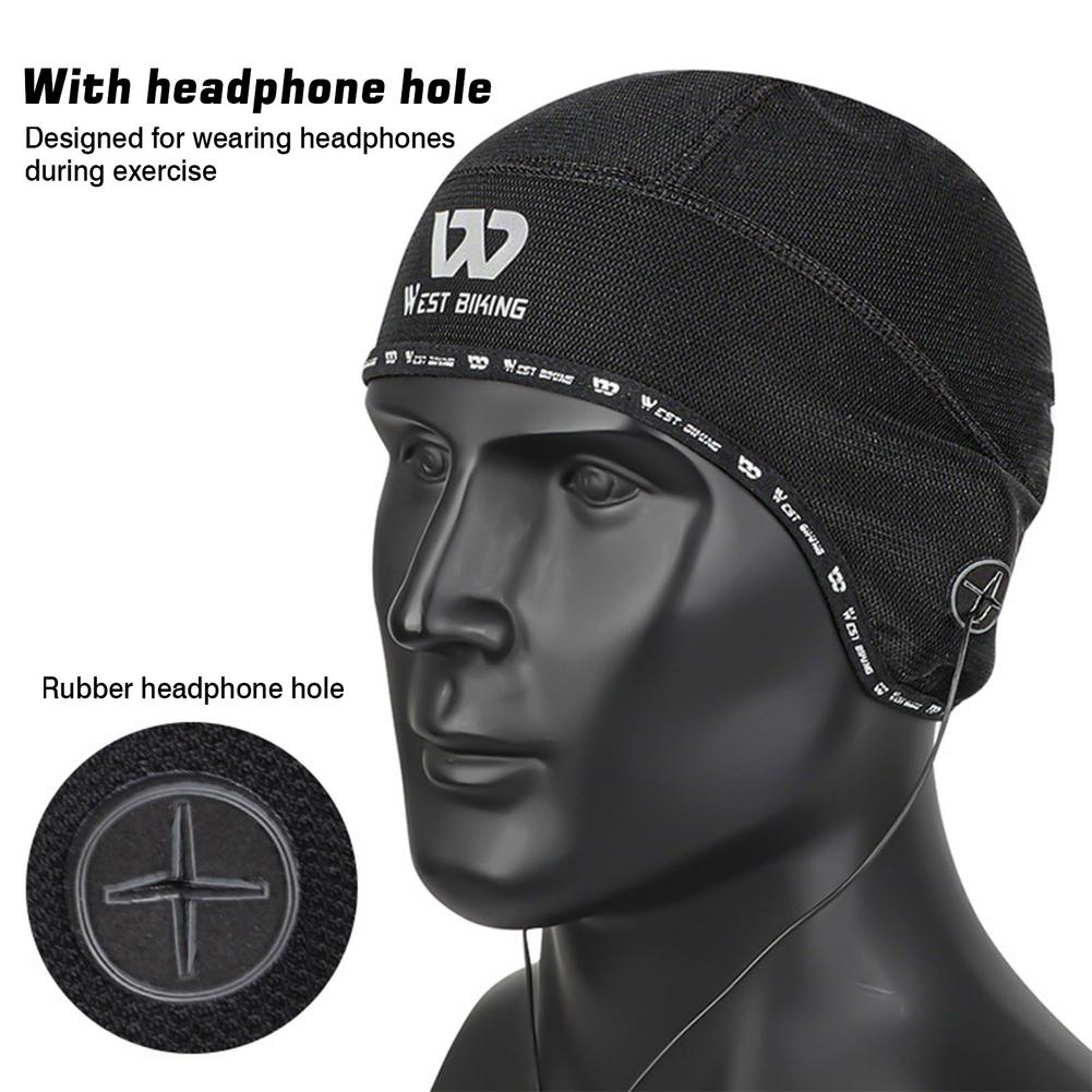 Skull Cap Helmet Liner Beanie with Ear Covers Earphone Hole: Default Title