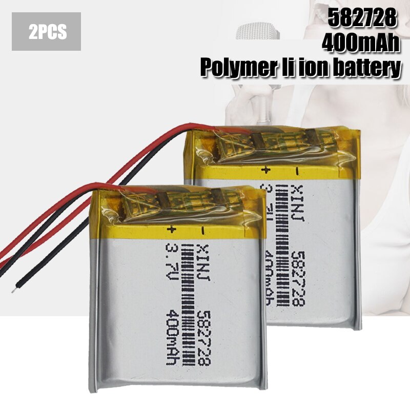 Batteria ricaricabile del polimero del litio delle cellule 3.7 582728 mah di 400 V Lipo per le lampade principali cuffia avricolare di Bluetooth del taccuino di MP3 MP4 MP5 GPS PDA: 2PCS