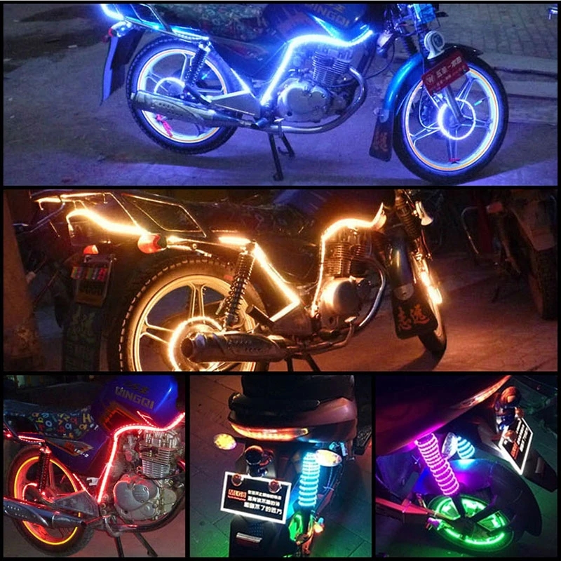Tira de luces LED impermeable para coche, accesorio decorativo y Flexible de 135CM-30CM, 12V, DRL