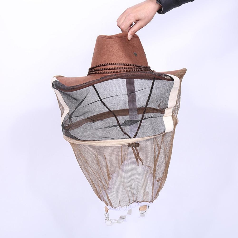 Beekeeping Hat Beekeeper Cowboy Hat Anti Face Wrap Neck Veil Mosquito Full Insect Hat Bee Protector Net K4M9