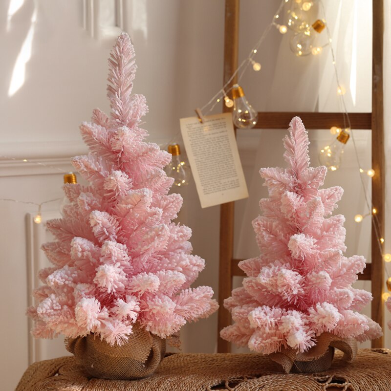 Mini sapin de noël nordique Ins 30/45/60cm, rose et bleu, décoration de bureau à faire soi-même, accessoires de mise en page de la scène, décoration de noël