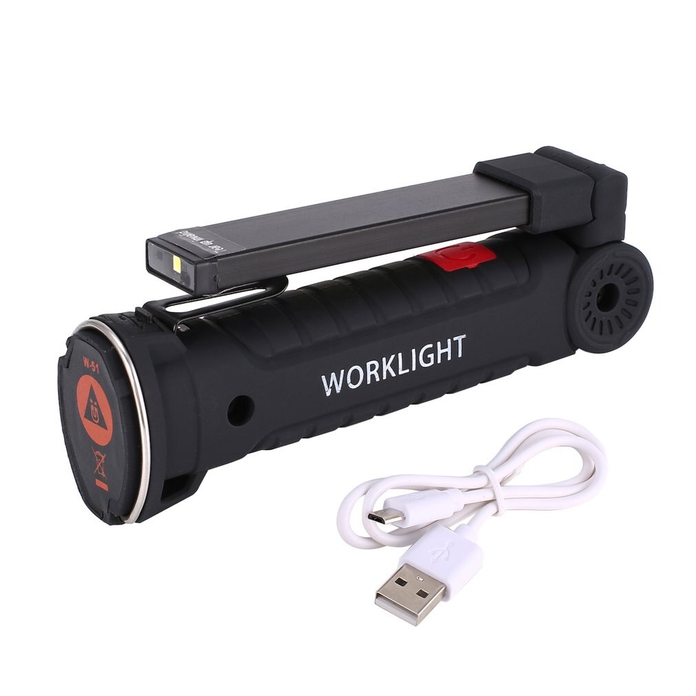 Mini LED Work Light Portable Spotlight with Magnetic Base Clip USB Charging Repair Torch Movable Work Light Flashlight