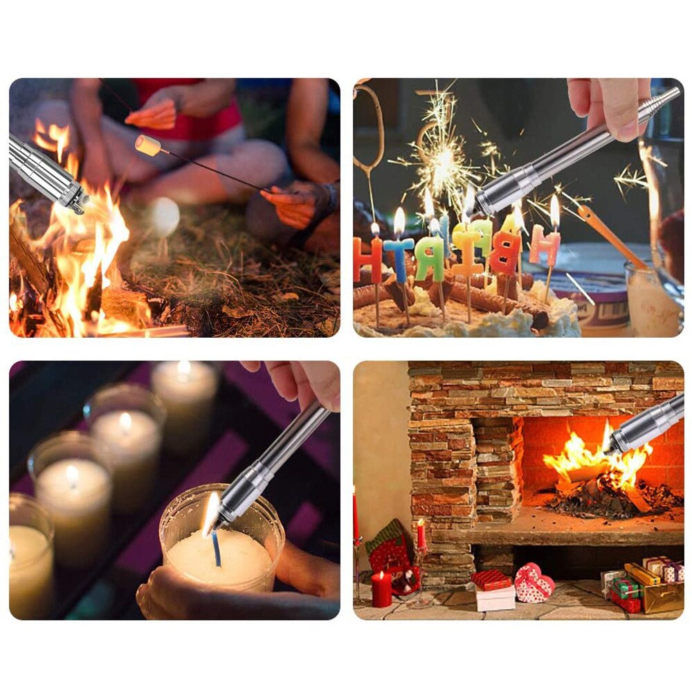 Soplador del fuego portátil de acero inoxidable, tubo retráctil para pesca, Picnic, barbacoa, accesorios, herramienta para fuego