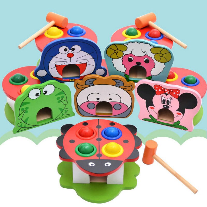 Cartoon Dieren Houten Vroege Jeugd Onderwijs Speelgoed, Baby Educatief Hamster Speelgoed, Hamer Beat Games Kleuterschool Levert