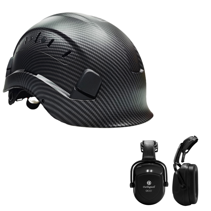 Veiligheid Helm Beschermende Harde Hoed Bril Oorbeschermer Bouw Abs Helmen Werk Cap Voor Werken Klimmen Rijden: Helmet Set B