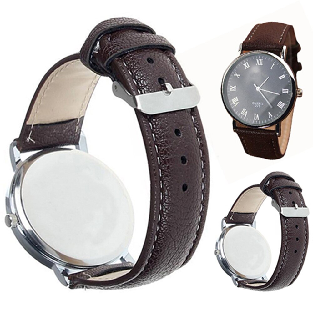 Minimalistische heren ultradunne horloges kunstlederen band romeinse cijfers quartz analoog sport polshorloge heren luxe horloge