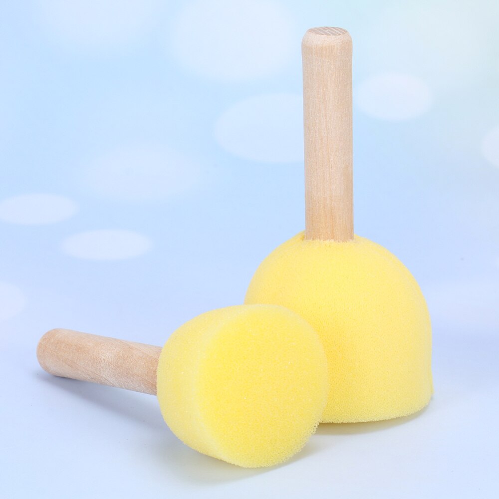 15Pcs Sponge Painting Brush Wooden Handle Drawing Brush Kids Graffiti Brushes DIY Painting Set for Kids Children