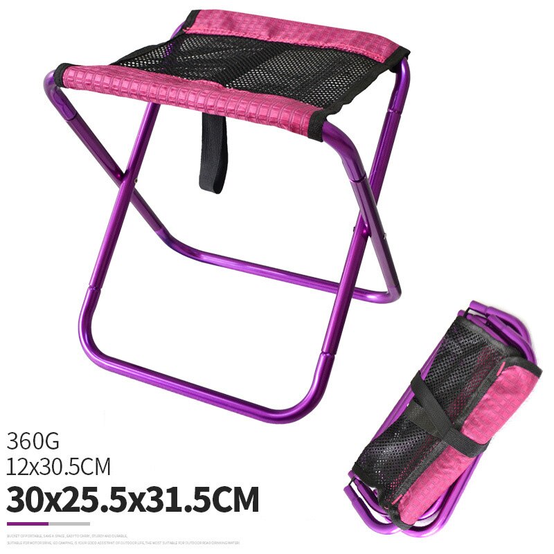 Camping Stoel Vissen Stoel Ultralight Computer Picknick Bbq Strand Stoelen Aluminiu Legering Outdoor Camping Accessoires: purple