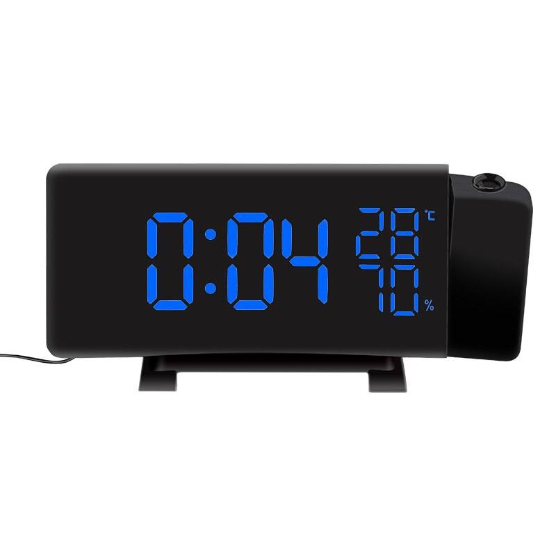 TS-5210 LED Projection Alarm Clock Digital Radio Snooze Timer Temperature LED Display FM Radio Three Color Clock: Default Title