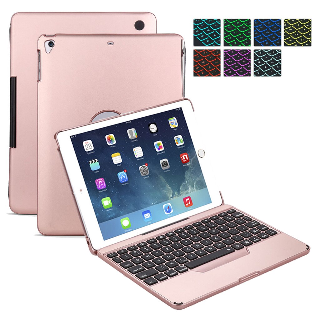 Backlit Draadloos Toetsenbord Voor Ipad 9.7 Inch 5th 6th Air1 Air2 Funda Case Toetsenbord Tablet Cover Voor Ipad pro 9.7 Inch