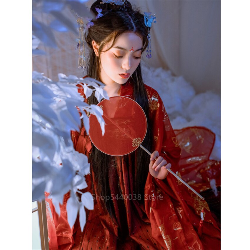 Disfraz chino antiguo Hada Cosplay Hanfu Dinastía Tang rojo boda folclórico tradicional china vestido para mujer ropa de Año