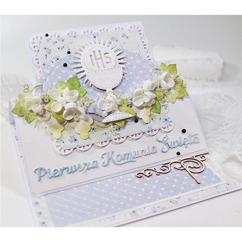Polnischen Erste Heilige Kommunion Metall Schneiden Stirbt Schablonen Satz Für DIY Scrapbooking Dekorative Präge Karte Handwerk Sterben Schnitte
