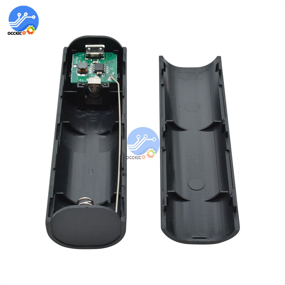 DC 5V 1x18650 banco de energía móvil USB funda cargadora de batería, kit de caja para 18650 baterías para teléfono móvil, accesorios para teléfono móvil: black