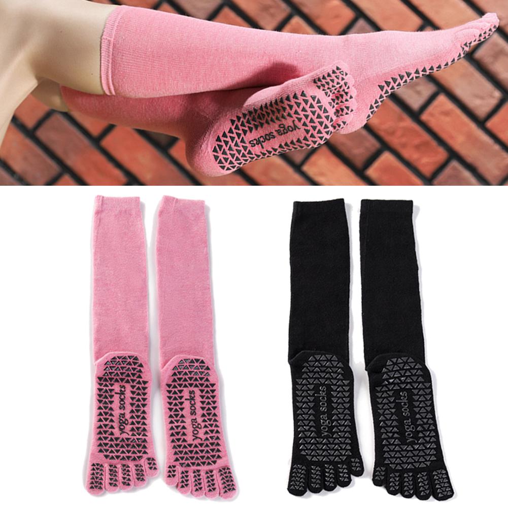 Yoga halkfria toffelstrumpor femfingrar fitnessstrumpa bomull sportstrumpor för bantning gymnastik fotmassage daglig värme