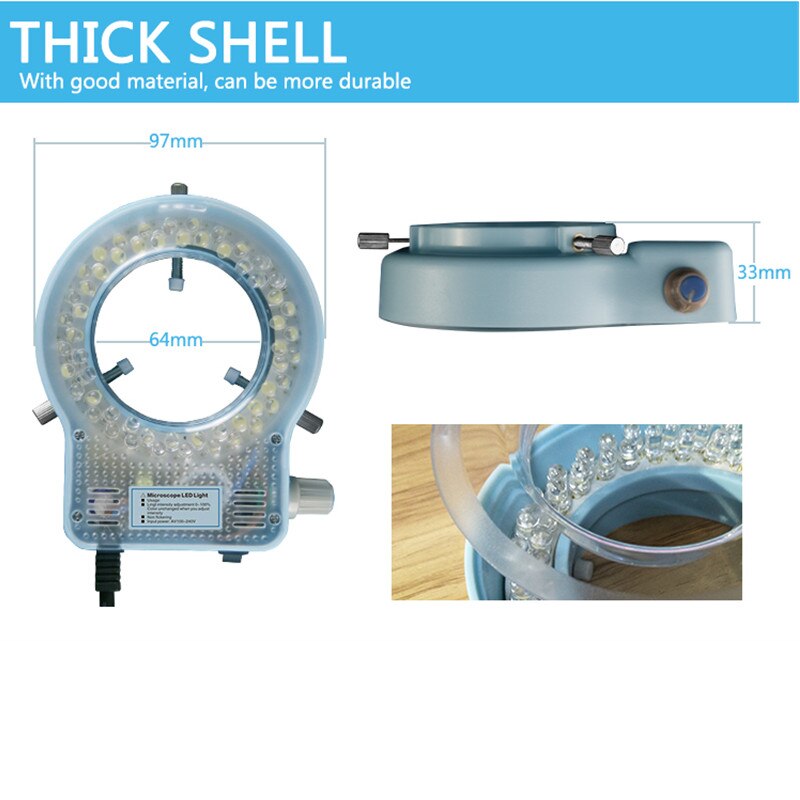 Sunshine SS-033 Led Microscoop Lichtbron Enkele Cilinder Verrekijker Stereo Microscoop Ring Lamp Geïntegreerde Led Ring Licht