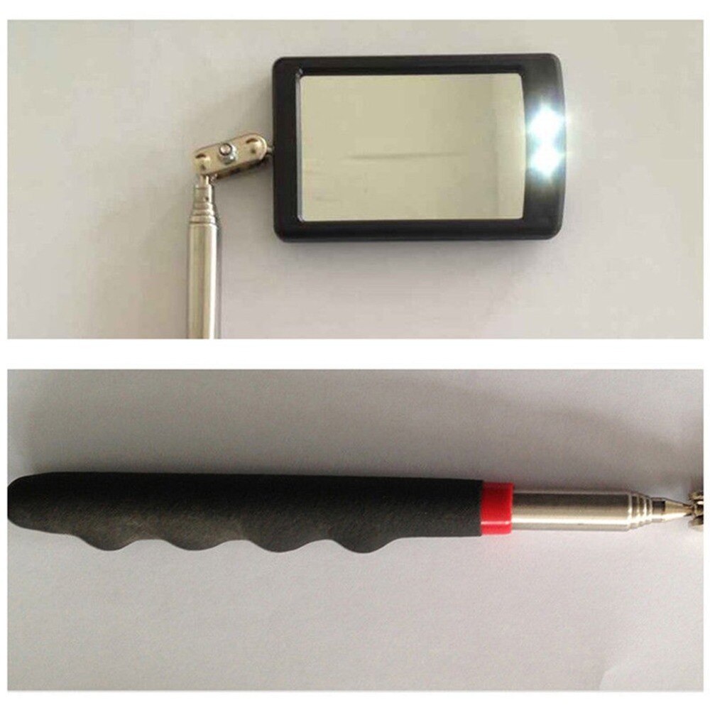 Pro lighted inspektionsspegel led teleskopspegel teleskopisk belysa led vridbart ljus förlänga roterad 360 grader