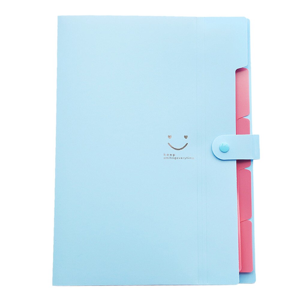 A4 Bestand Document Bag Pouch Bill Map Houder Organizer Fastener Kantoorbenodigdheden Verse Snoep Kleur Multi-layer Bestandsmap bestand: I