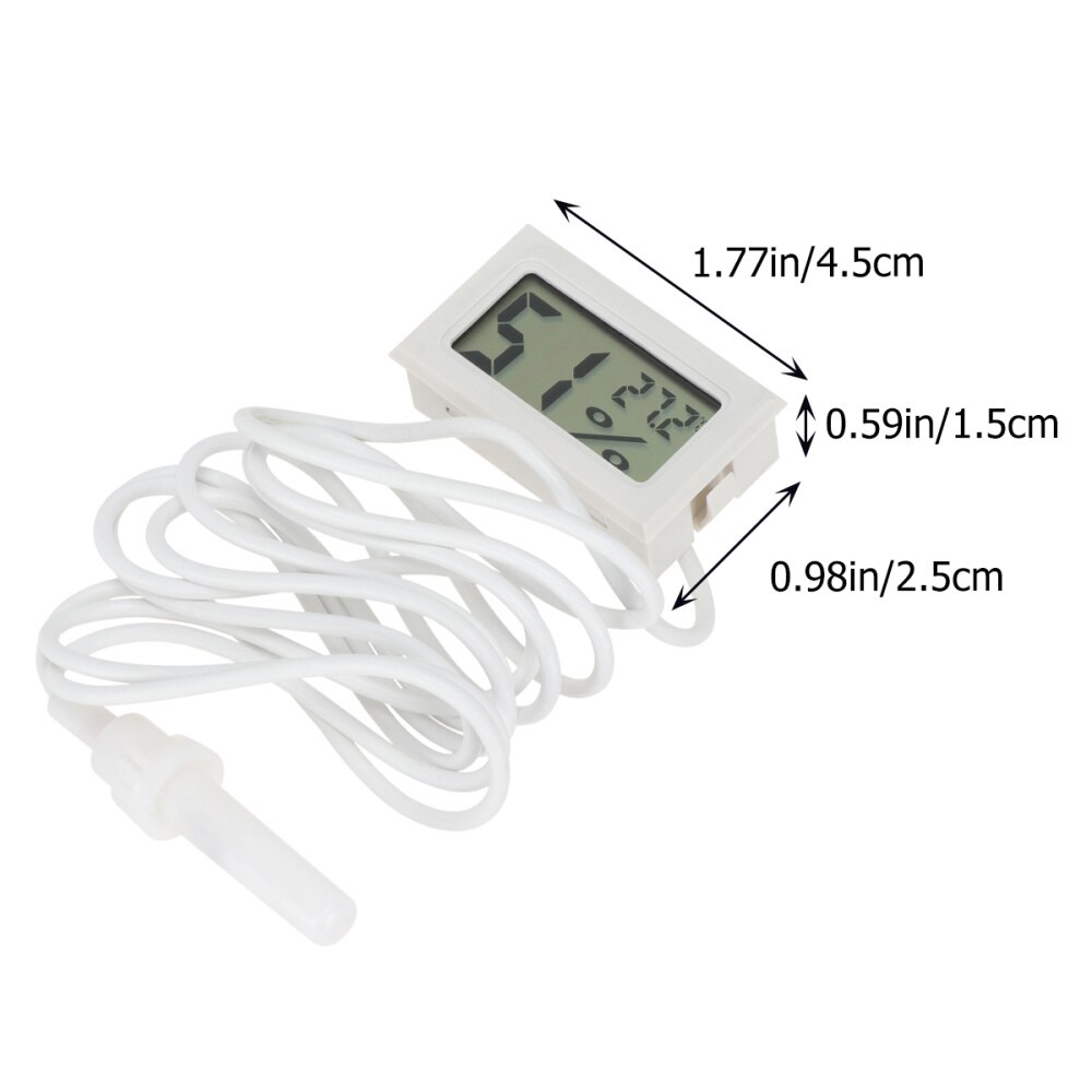 5pcs Wire Humidity Gauge Meter Mini Indoor Outdoor LCD Hygrothermograph
