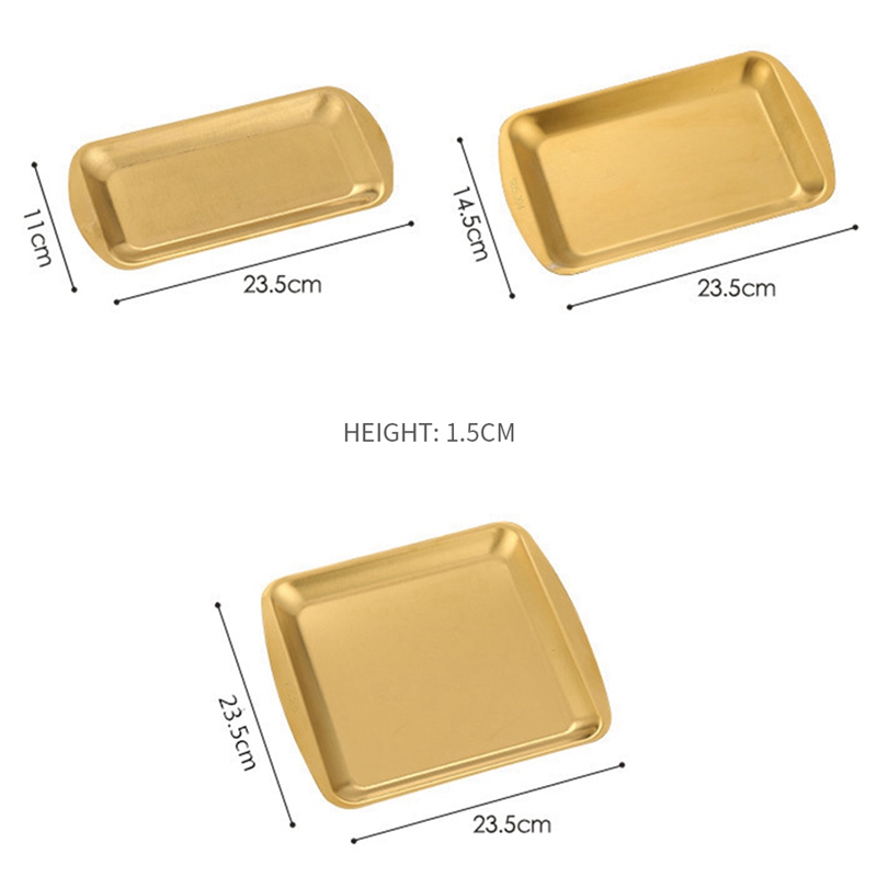 Dinner Plate 304 Stainless Steel Rectangular Plate Korean Barbecue Plate, Sushi Plate, Dessert Tray Storage Tray