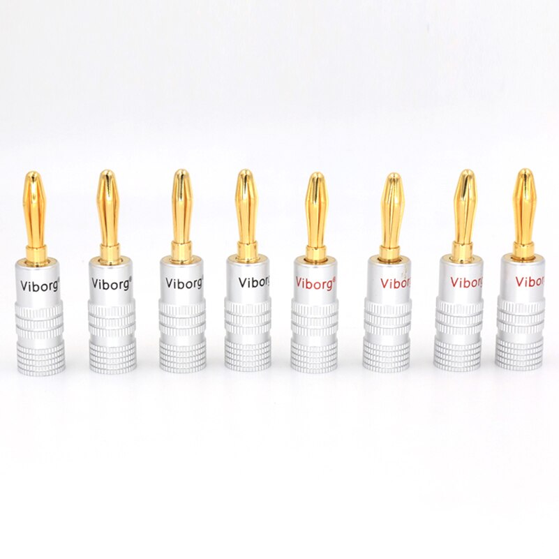 Viborg X24Stck 4mm Lautsprecher Bananen Stecker 24K Gold überzogene Schraube lautsprecher kabel verlängerung Adapter Jack