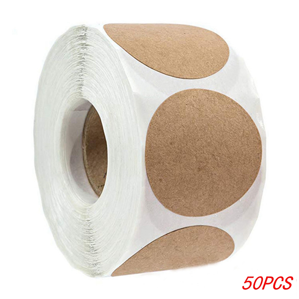 50-500Pcs Black Paper Stickers Round Blank Handmade Sticker Adhesive DIY Labels Package Envelope Sealing Sticker Stationery: Navy Blue