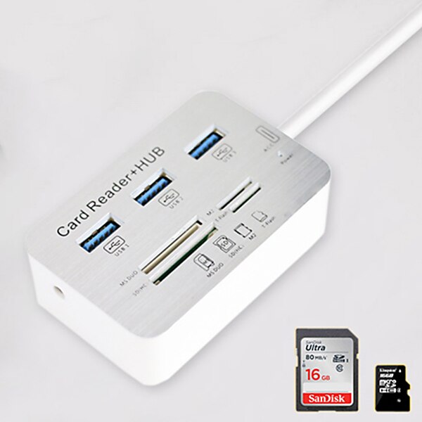 3.0 usb hub and Card Reader COMBO high speed hab with MS/SD/M2/TF and with 3 ports usb splitter for computer