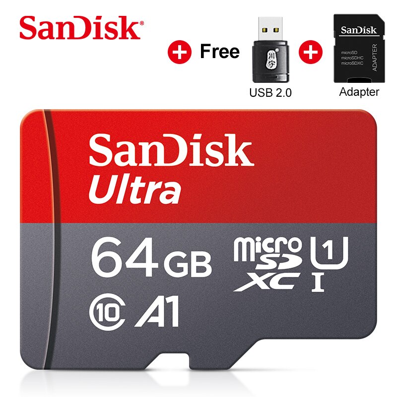 Sandisk Ultra Micro Sd 128 Gb 32Gb 64Gb 256Gb 16Gb Micro Sd-kaart Sd/Tf flash Card Geheugenkaart 32 64 128 Gb Microsd Voor Telefoon: 64GB card reader