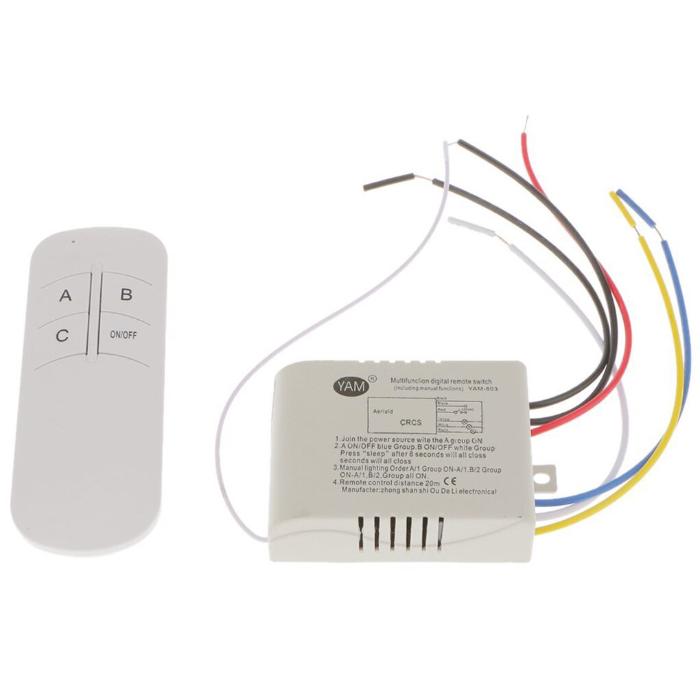 220V Lamp Light Digital Wireless Remote Control Switch ON/OFF Wireless Wall Remote Control Switch Receiver Transmitter
