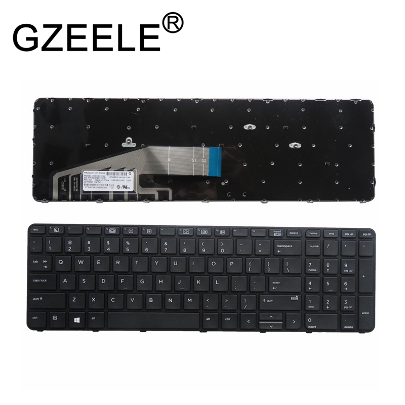 GZEELE US Laptop Keyboard For HP ProBook 450 G3 455 G3 470 G3 NO BACKLIT with Frame US