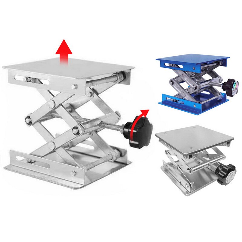 Aluminum Router Lift Table Woodworking Engraving Laboratory Lifting Stand Rack Manual Lift Platform Woodworking Benches