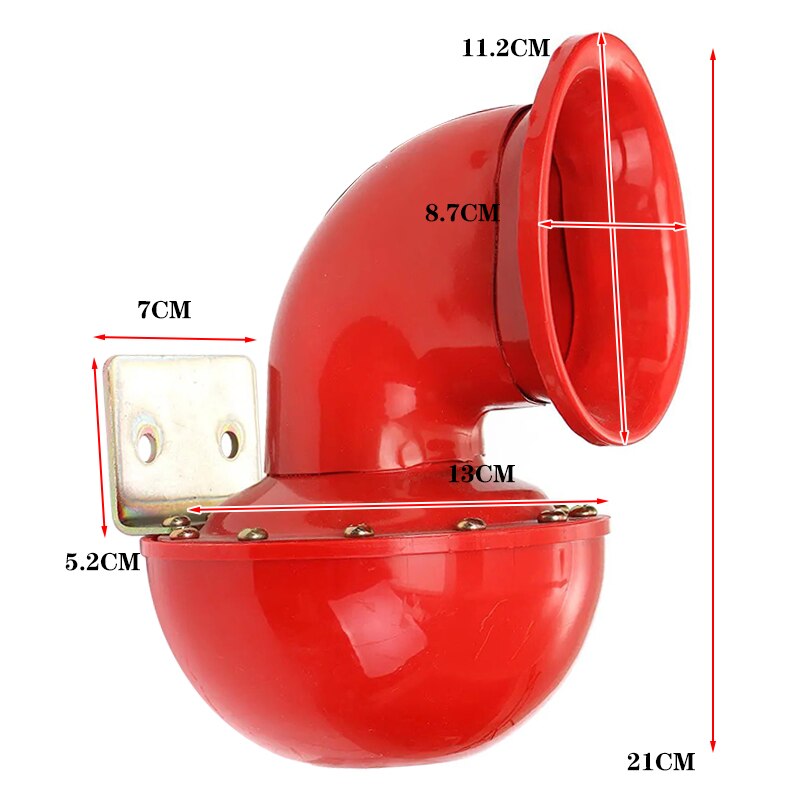 Klaxon électrique 12V rouge modifié pour voiture et moto, vache Super forte appelée klaxon électrique