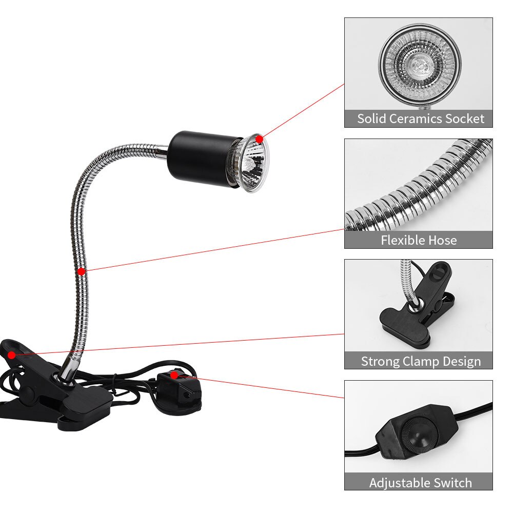 Lampe ultraviolette compacte de 25w e27, support de lumière pour reptile germicide, pour se prélasser, ampoules tortue uva chauffantes