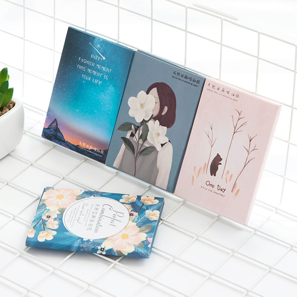 50 Stks/set Draagbare Facial Absorberend Papier Olie Controle Doekjes Absorberende Vel Vette Gezicht Reinigen Matten Tissue