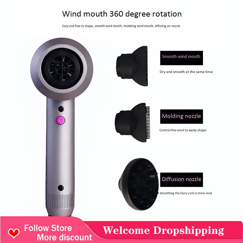Anion suszarka do włosów jonów ujemnych pielęgnacja włosów silny wiatr profesjonalne szybkie suche przenośne domowe suszarki do włosów niski poziom hałasu narzędzie