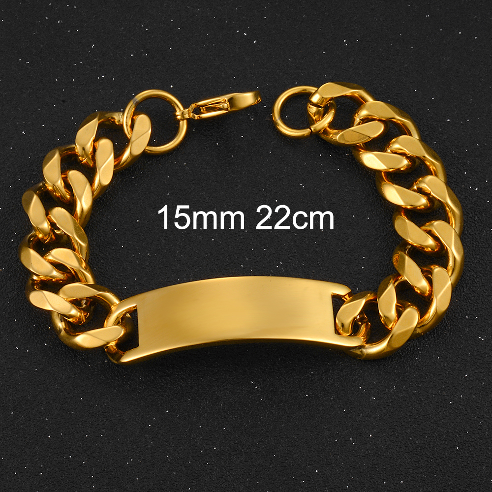 Stainless Steel Gold Bracelet Men And Women Jewelry
