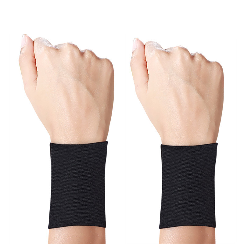 1 Pair Elastic Wristbands Fitness Yoga Wrist Palm Support Crossfit Powerlifting Gym Palm Pad Protector Wrist Wraps Guard Band: Wrist support-Black / S