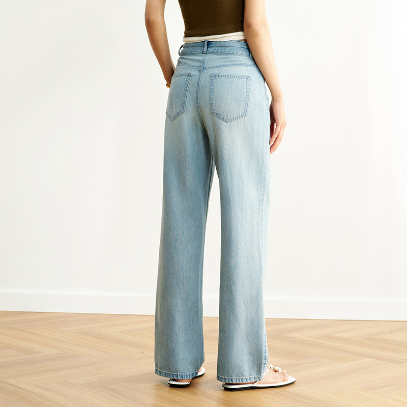 Semir Jeans Women Cool Feeling Long Pants Summer Wide Leg Pants for Trendy Looks