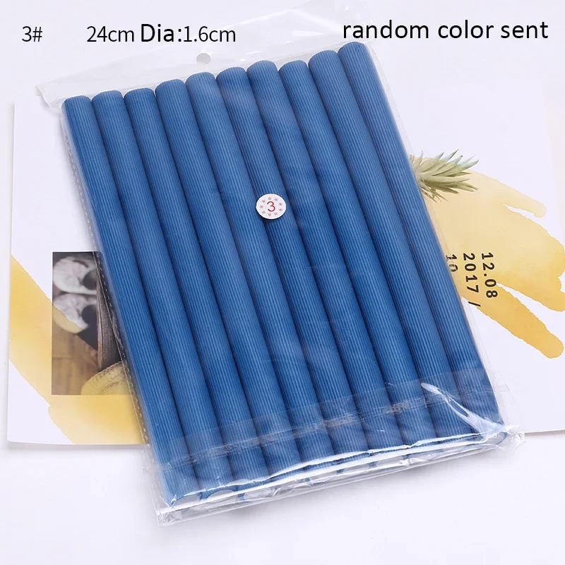 10pcs Flexible Hair Curling Rod Heatless Hair Curler Makers Soft Foam Bendy Twist Curls Flexi Rollers Hair Styling Curling Tool: Red