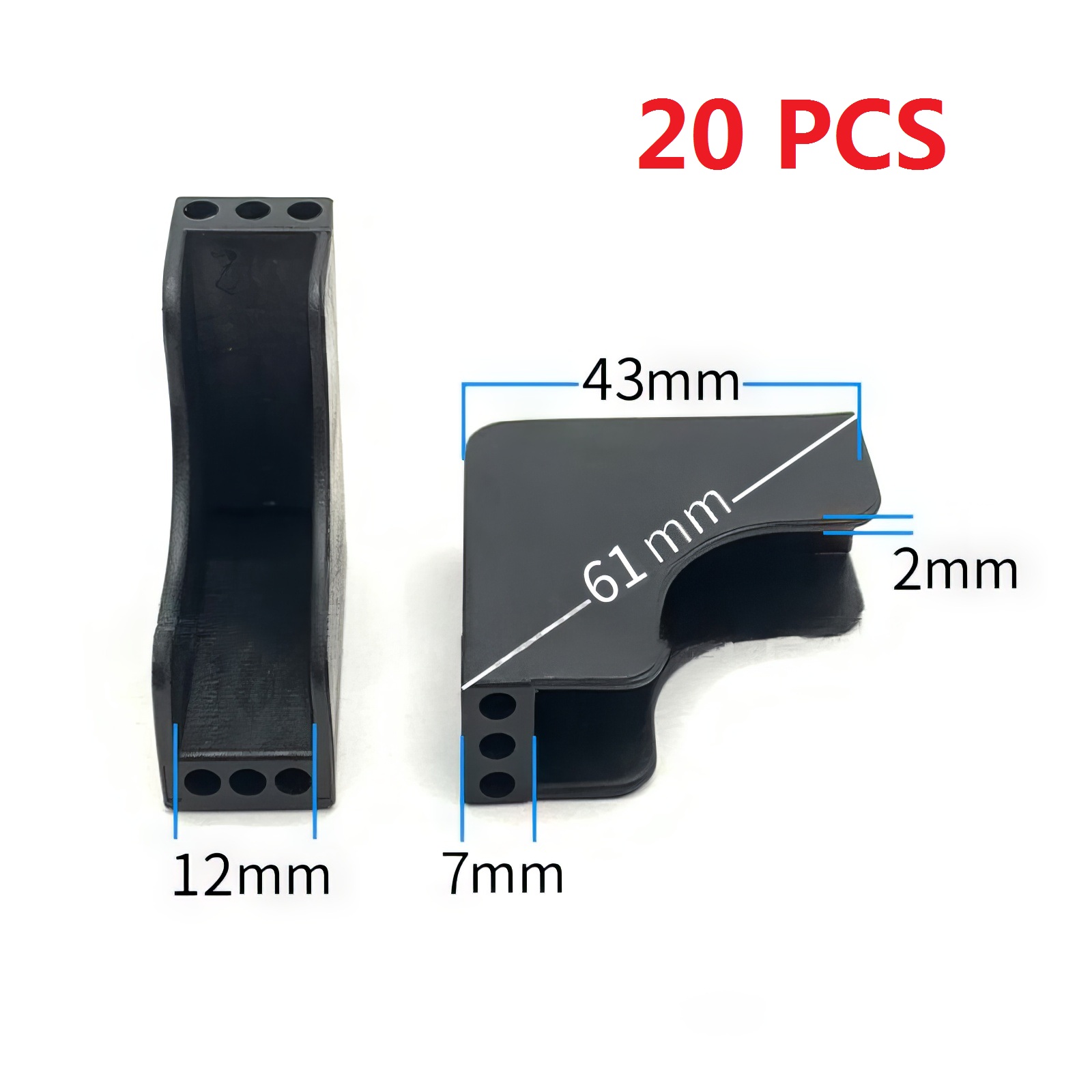 8/20 Stuks Plastic Hoekbeschermers Triple Code Dikte Beschermen Glas Hoek Cover Stenen Plaat Houten Deur Metalen Board 12 Mm-50 Mm: PINE