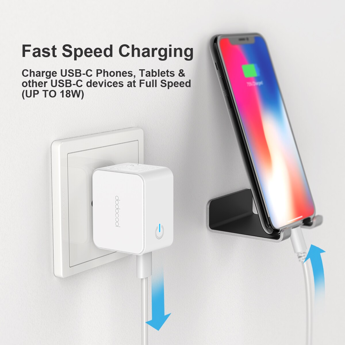 Dodocool 18w typ-c ladegerät netzteil schnellladefunktion 3.0 für samsung galaxy ipad iphone x xs ipad pro typ c usb-c pd ladegerät